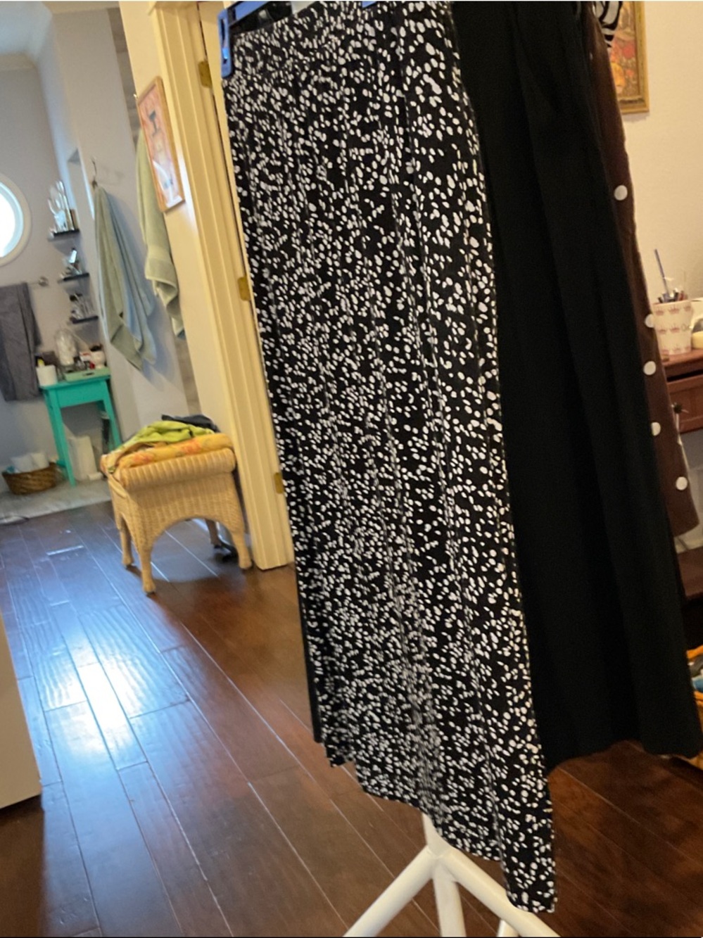 Amazon Essentials Black and White Printed Maxi Skirt